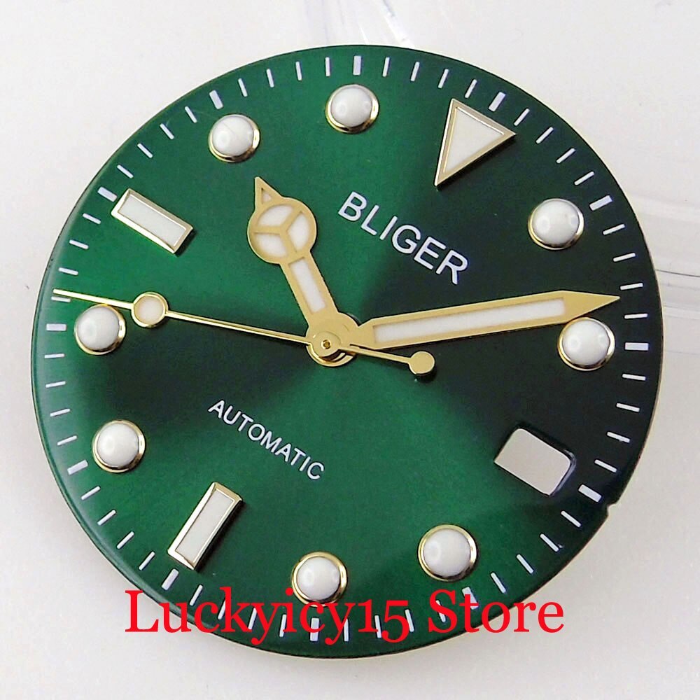 Sterile 28.5mm Green Watch Dial Gold Marks fit ETA 2824 2836 PT5000 MIYOTA