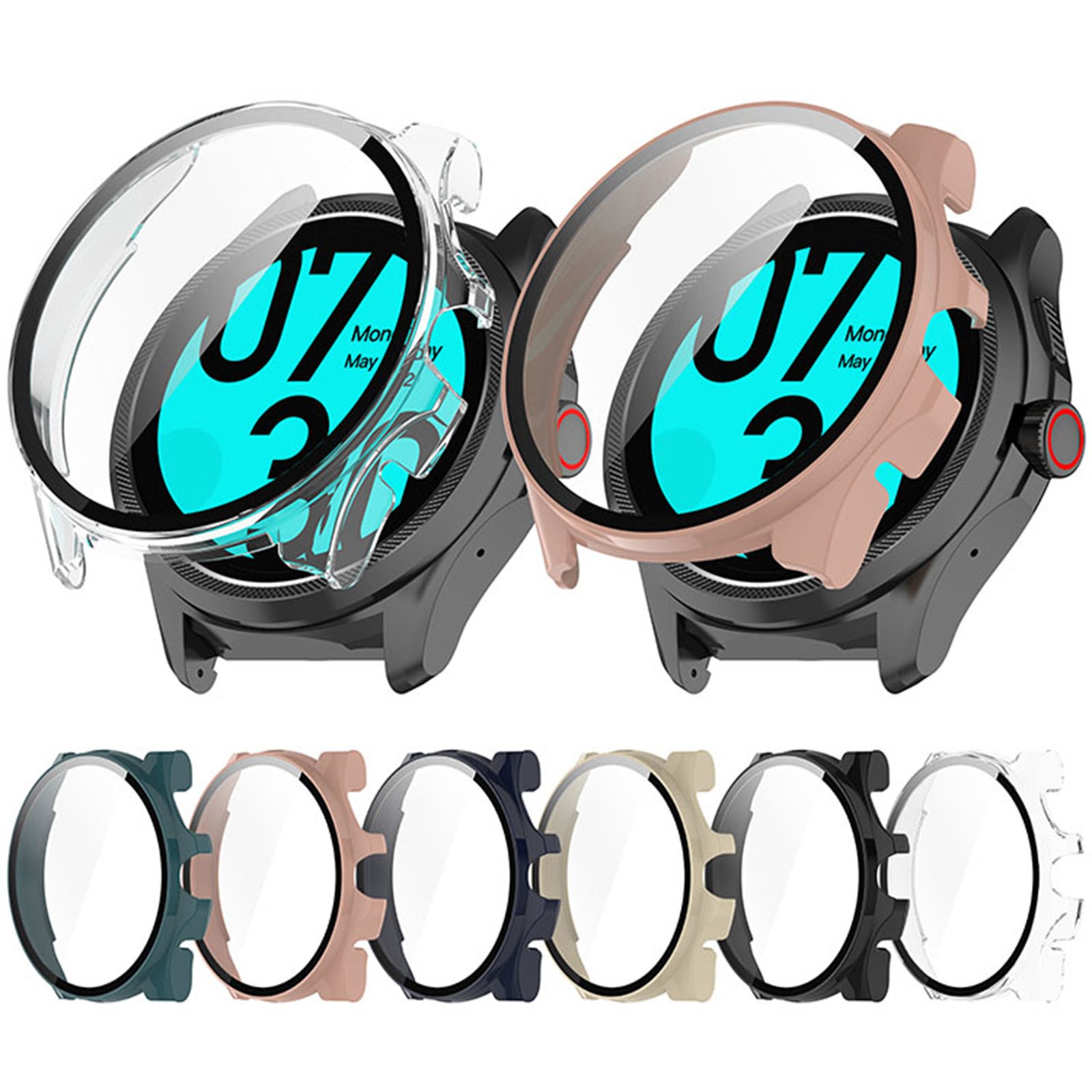 PC+ Tempered Glass Protective Film Cover Watch Case for Ticwatch Pro5 Smartwatch