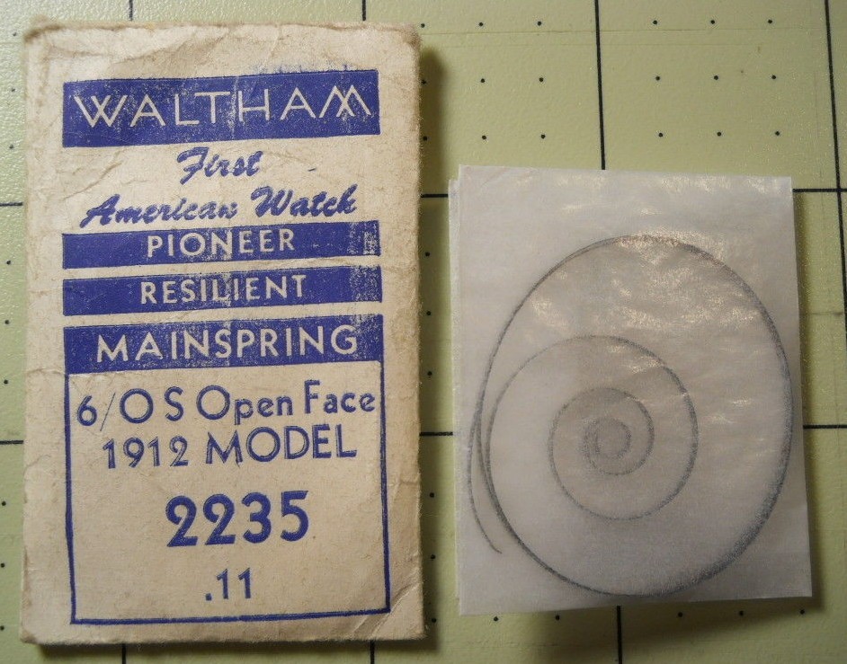 WALTHAM 2235 PIONEER Watch Mainspring – 6/0s 1912 Open Face – .11 mm Replacement