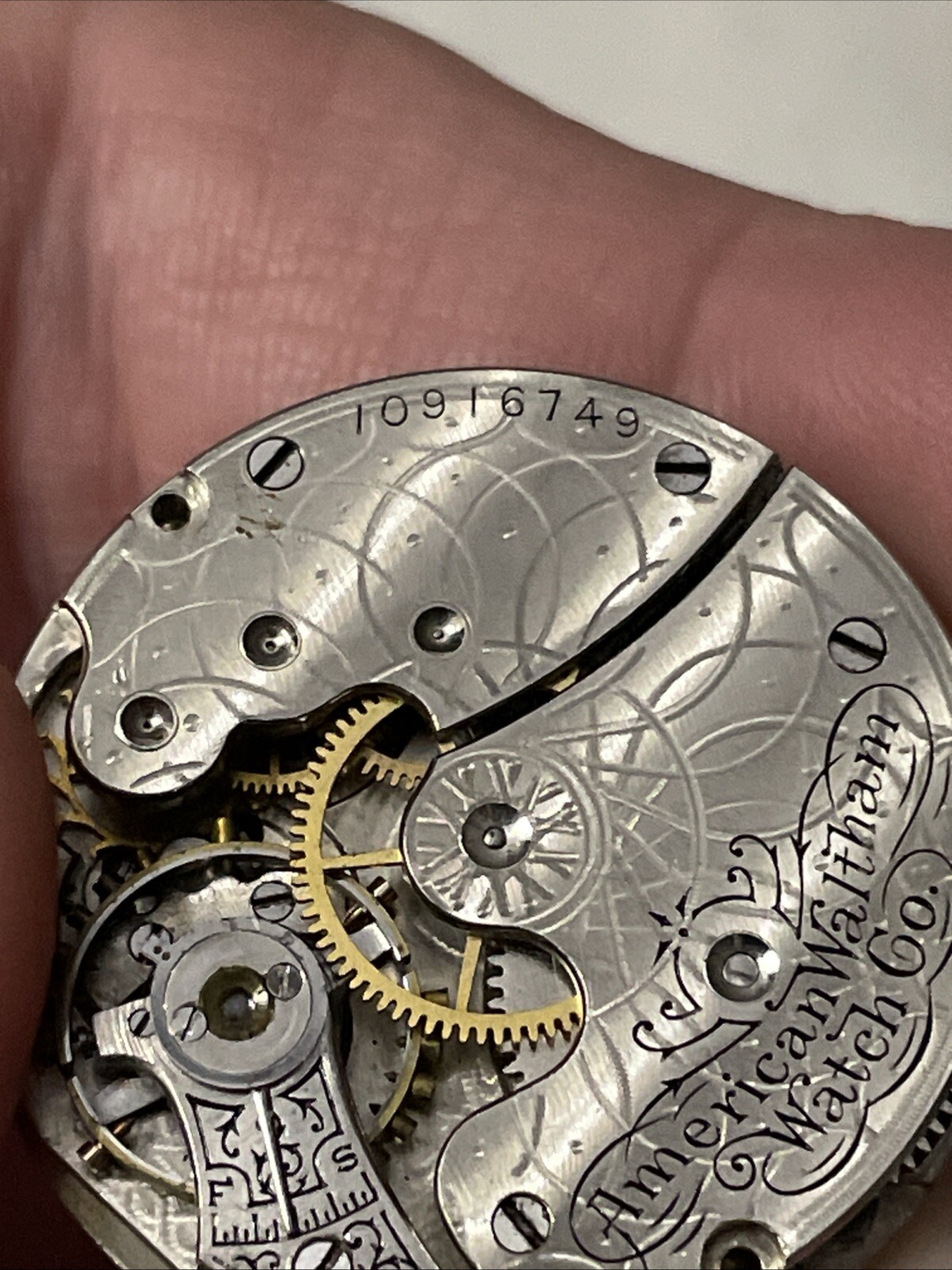 Waltham Pocket Watch Movement Grade Seaside Model 1891 0s 7j For Parts Or Repa