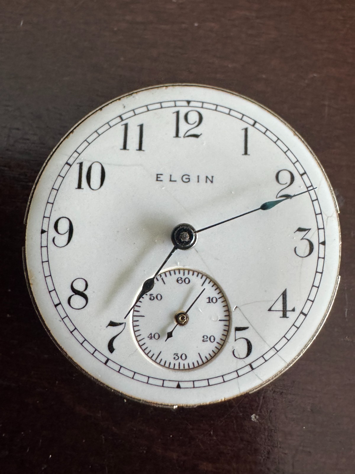 VINTAGE 0 SIZE ELGIN POCKET WATCH MOVEMENT GR. 320 KEEPING TIME