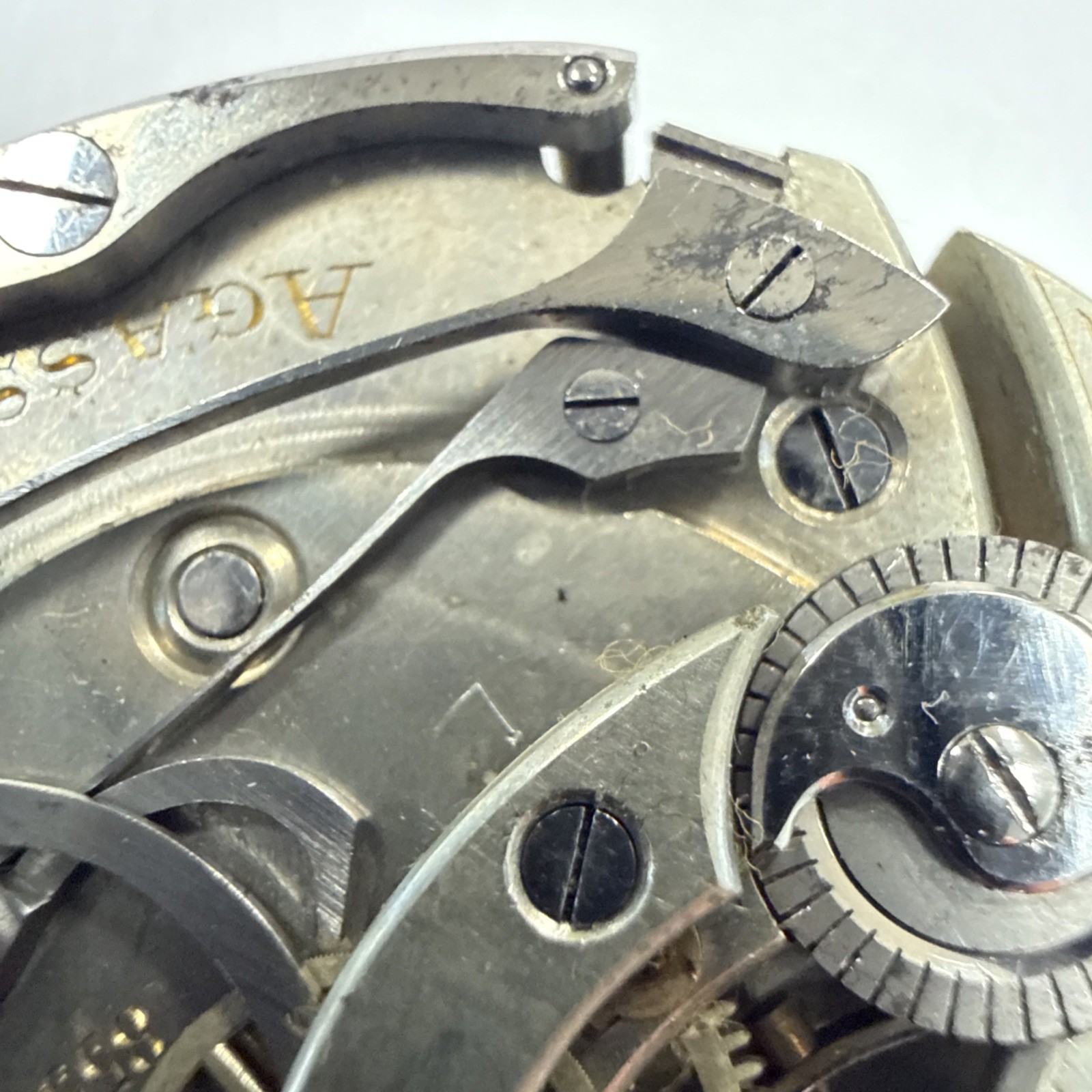 Agassiz Antique 43mm Chronograph Hunter Pocket Watch Movement Swiss Made