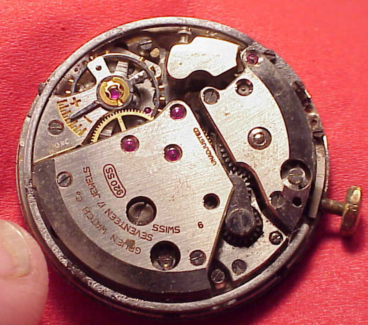 Armbandwecker Gruen 920 SS Duotone Pierce 135 ALARM WRISTWATCH MOVEMENT ONLY