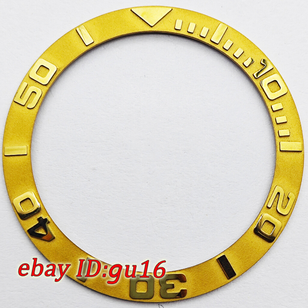 38mm black white blue green gold bezel insert fit 40mm automatic watch