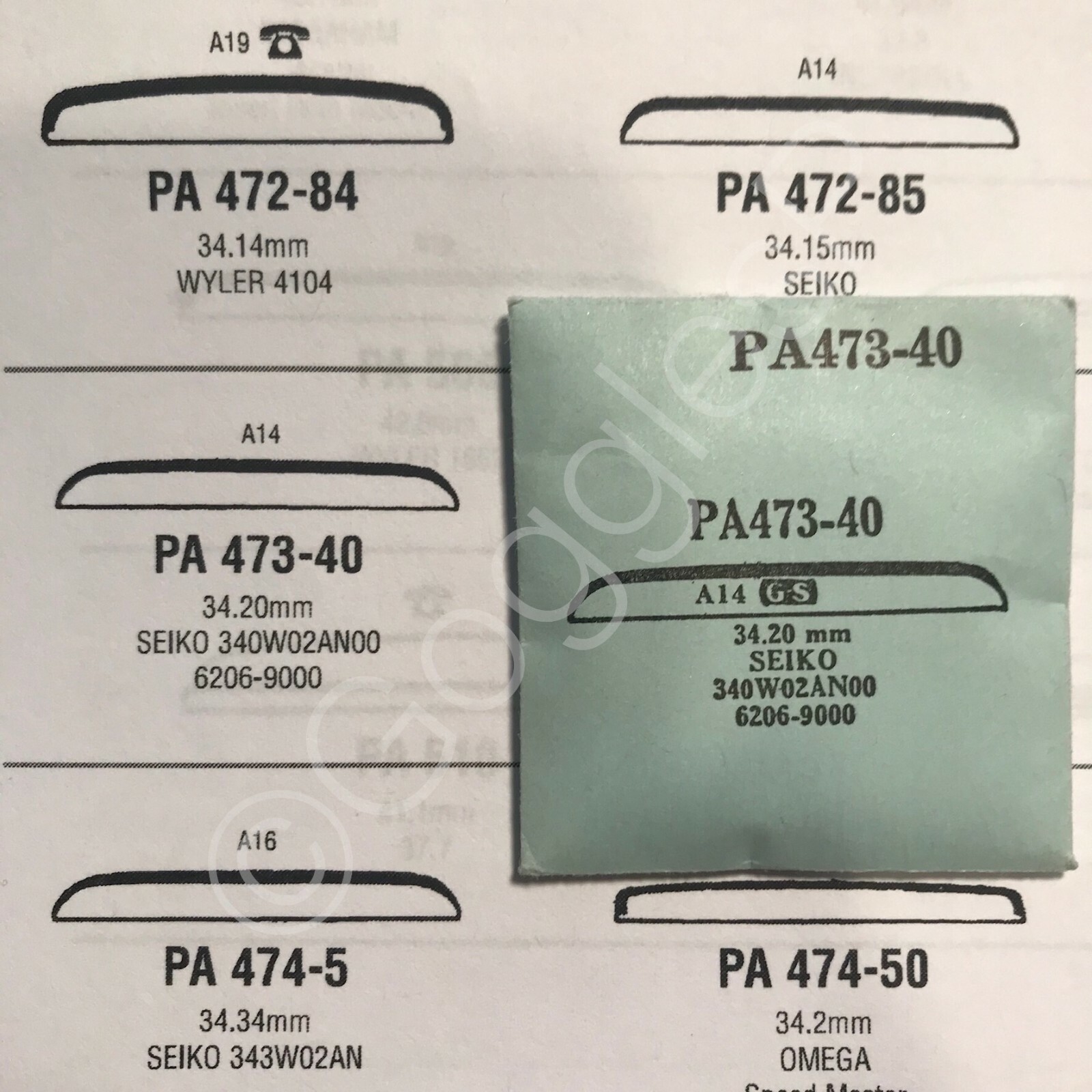 GS Round Replacement Crystals (PA Series) 32mm & larger for Seiko Watches – NOS