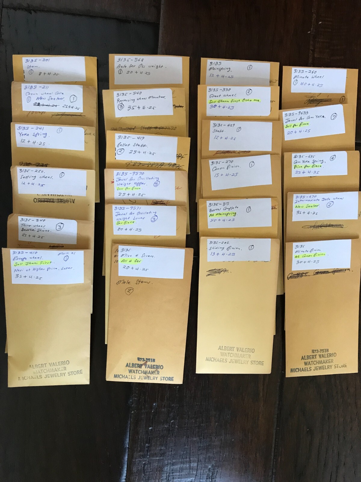 Rolex 3135 various watch parts at discounted prices. See drop down menu.