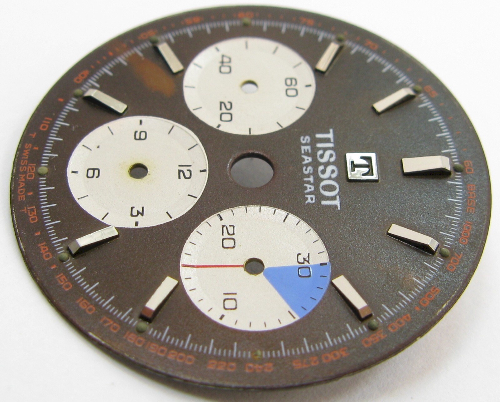 Tissot Seastar chronograph Lemania 873 … part: used tropicalized brownish DIAL