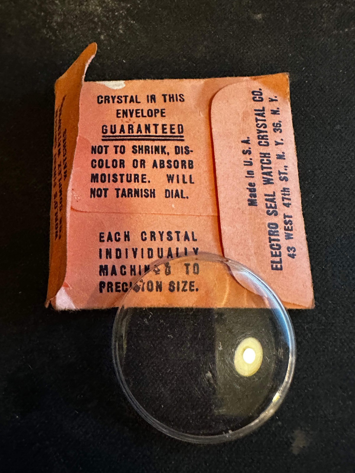 Electro-Seal #236 Watch Crystal 29.2mm for Wyler Wrist Watch – New