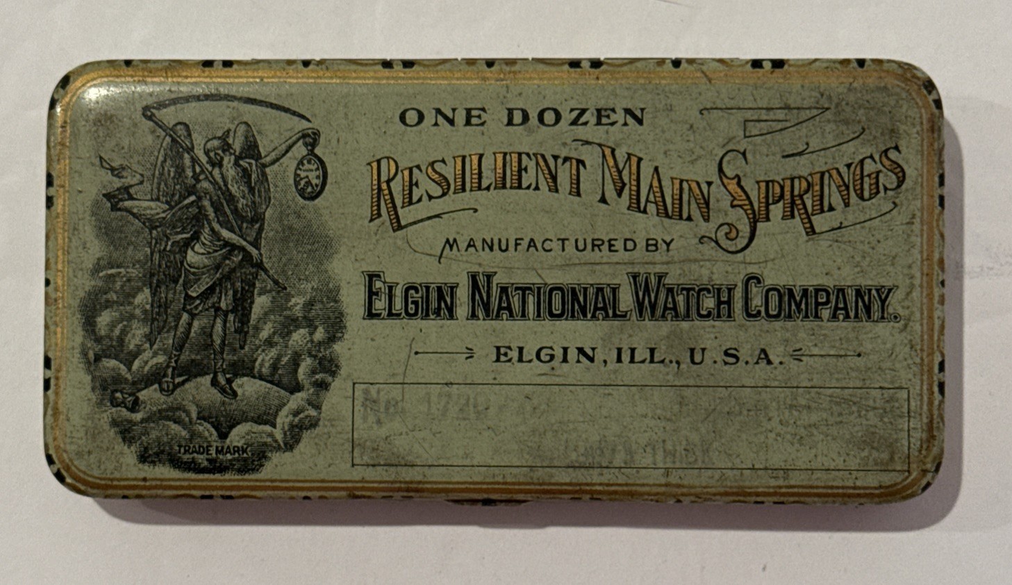 Elgin Resilient Main Springs Tin with 2 OEM Springs Elgin Watch Company USA