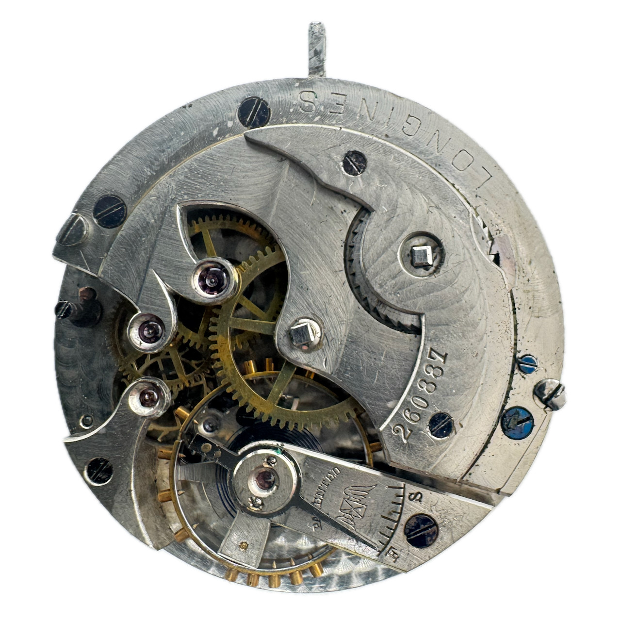 Antique 1882 Longines Roman Dial Breguet Moon Hands Hunter Pocket Watch Swiss