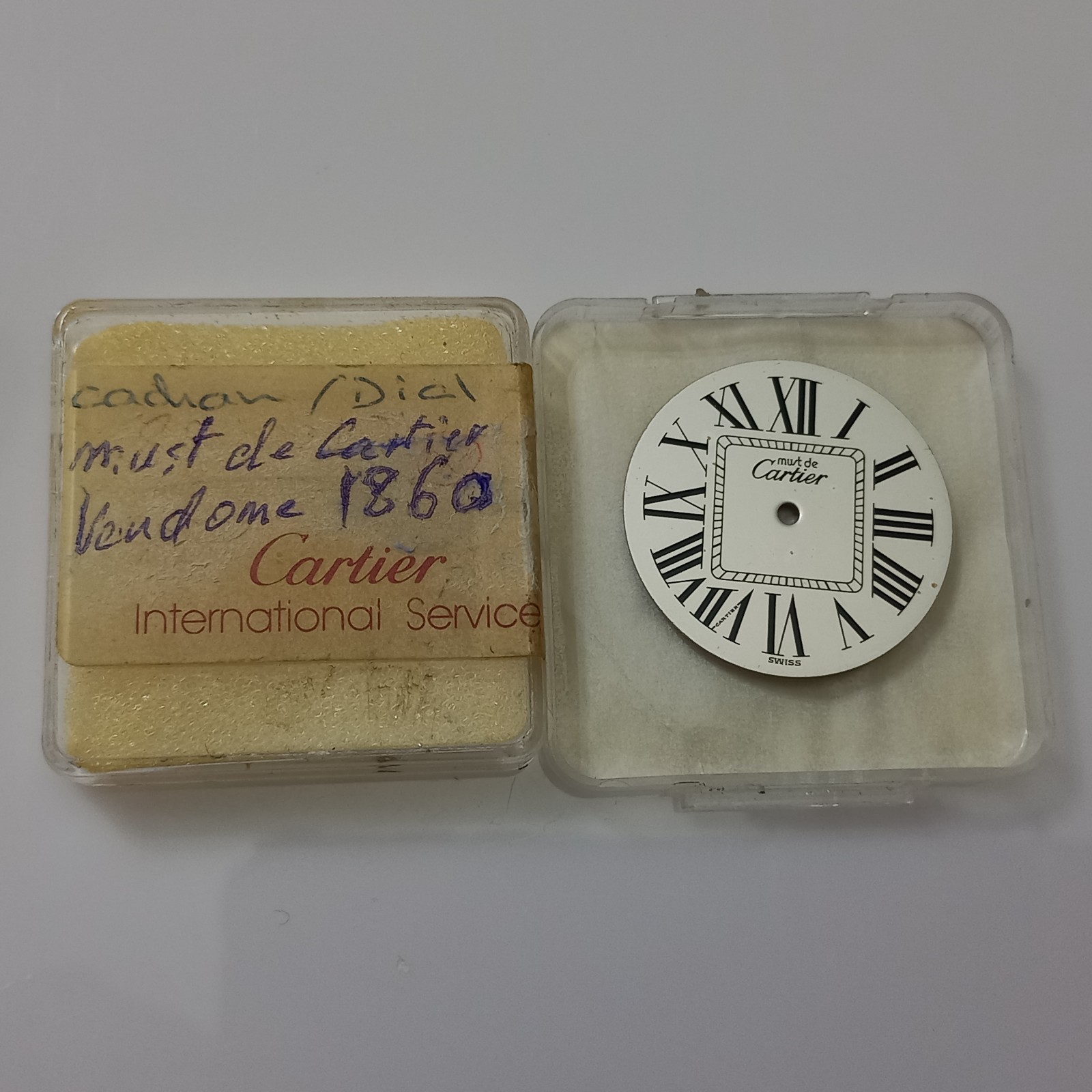 Authentic Must de Cartier Vendôme Dial – 26mm – Ref. 1860 – White/Roman – NOS