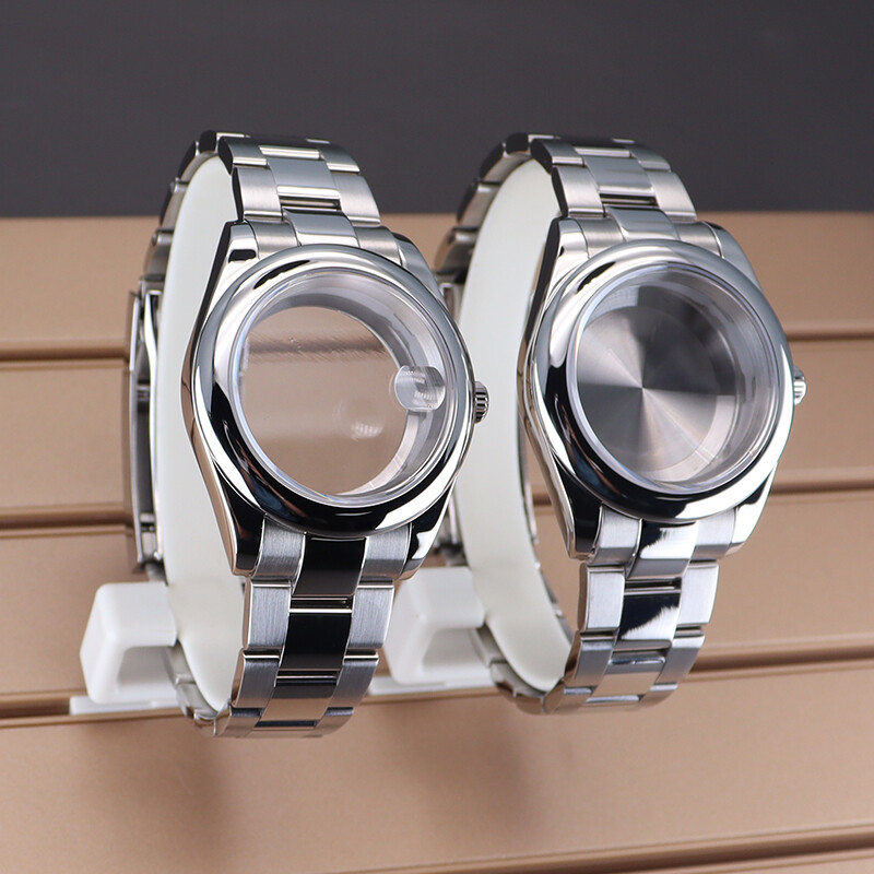 36mm/40mm EXPLORER Watch Case strap Couple style Stainless Steel Exhibition back