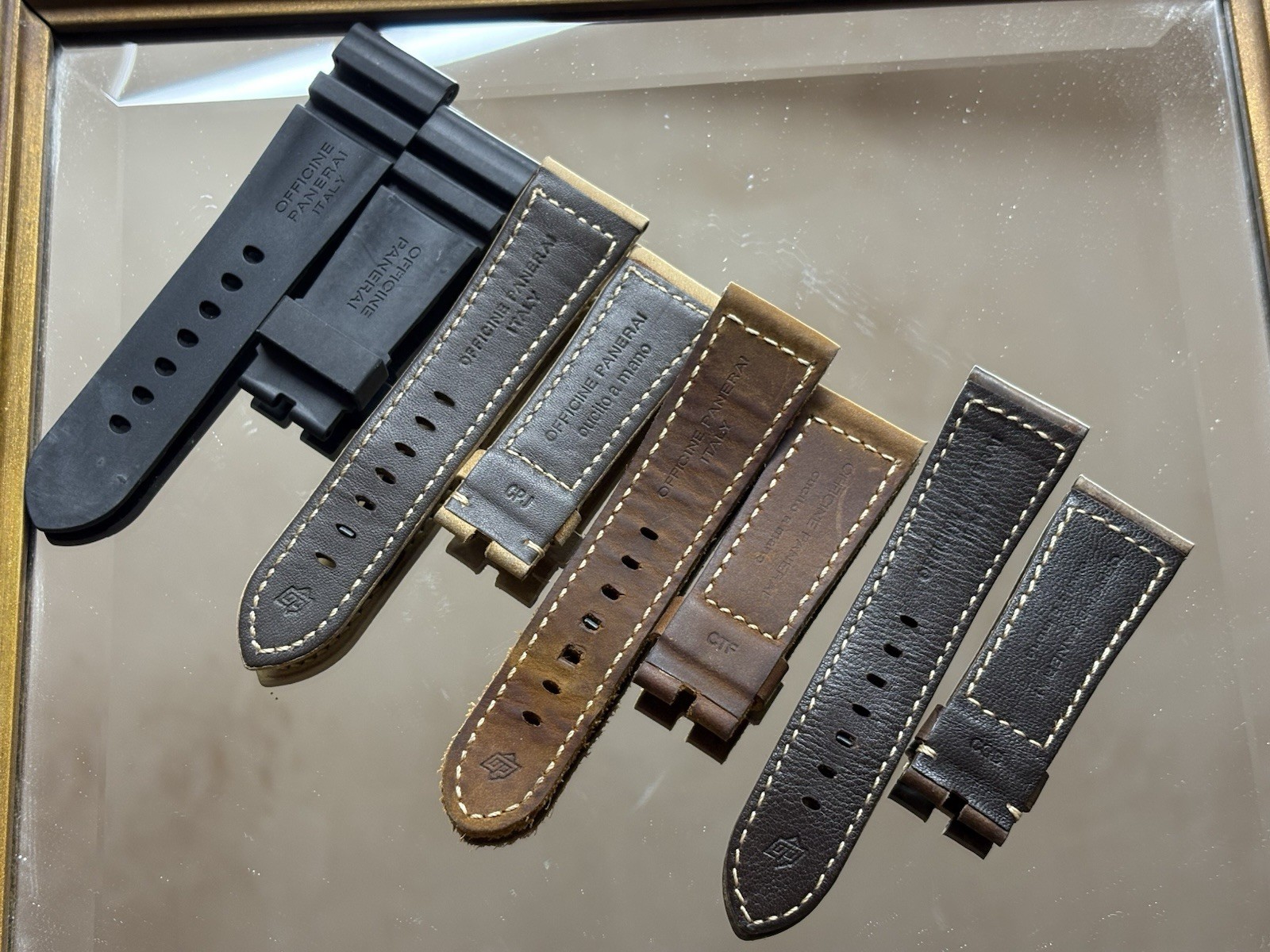 Authentic Panerai 26mm Strap X4 Read Description. Cheap Lot! Leather And rubber