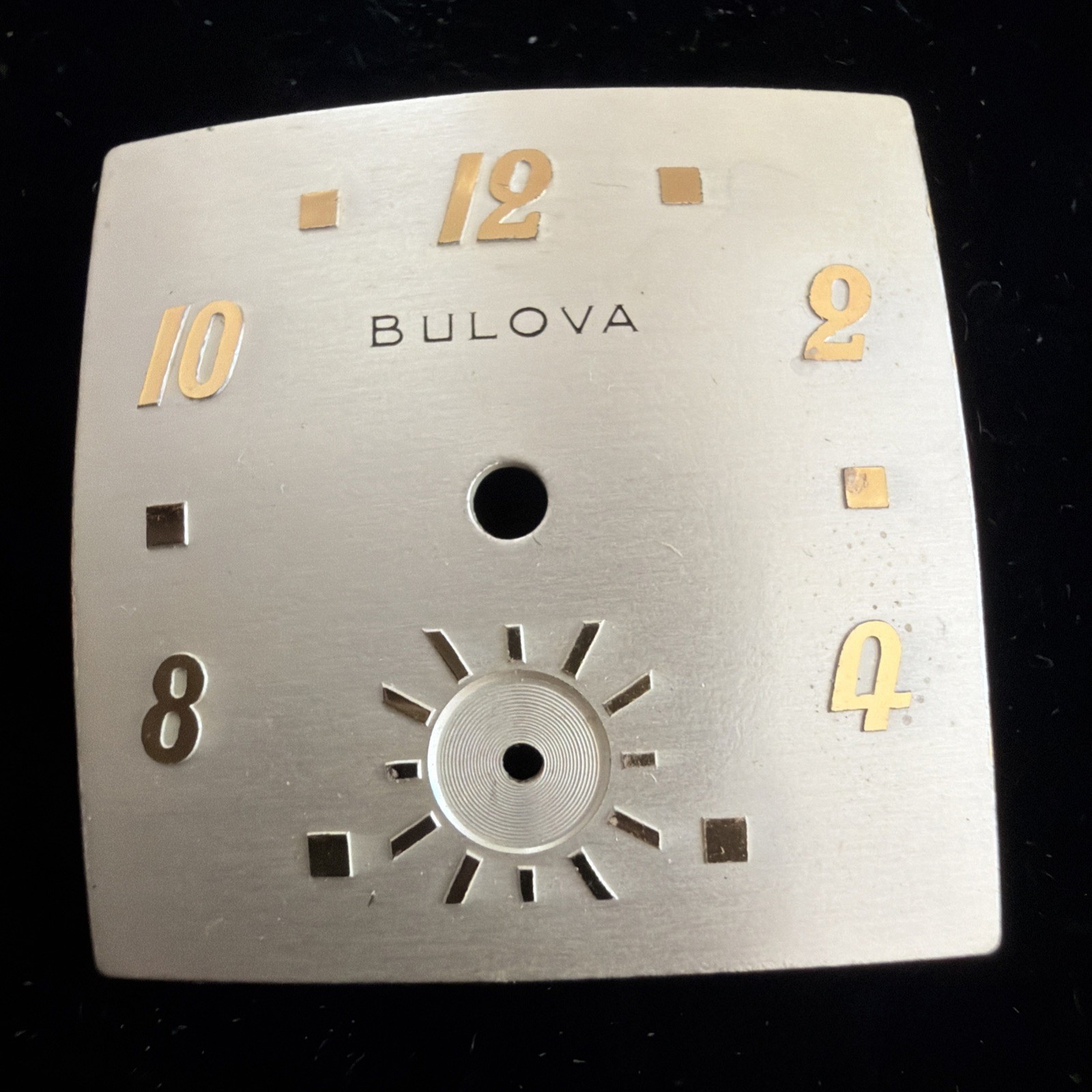 Vintage Bulova Watch Face Plate Only New Other Square Convex