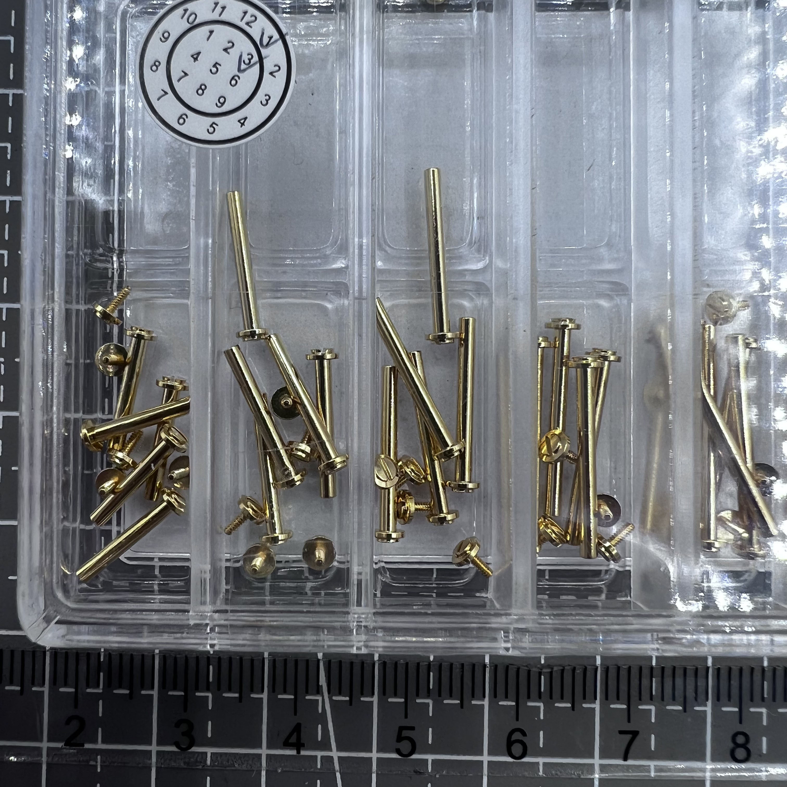 1.5mm Gold 11 Sizes 55PCS Watch Screw Type T-Bar Assortment Kit Made of Brass