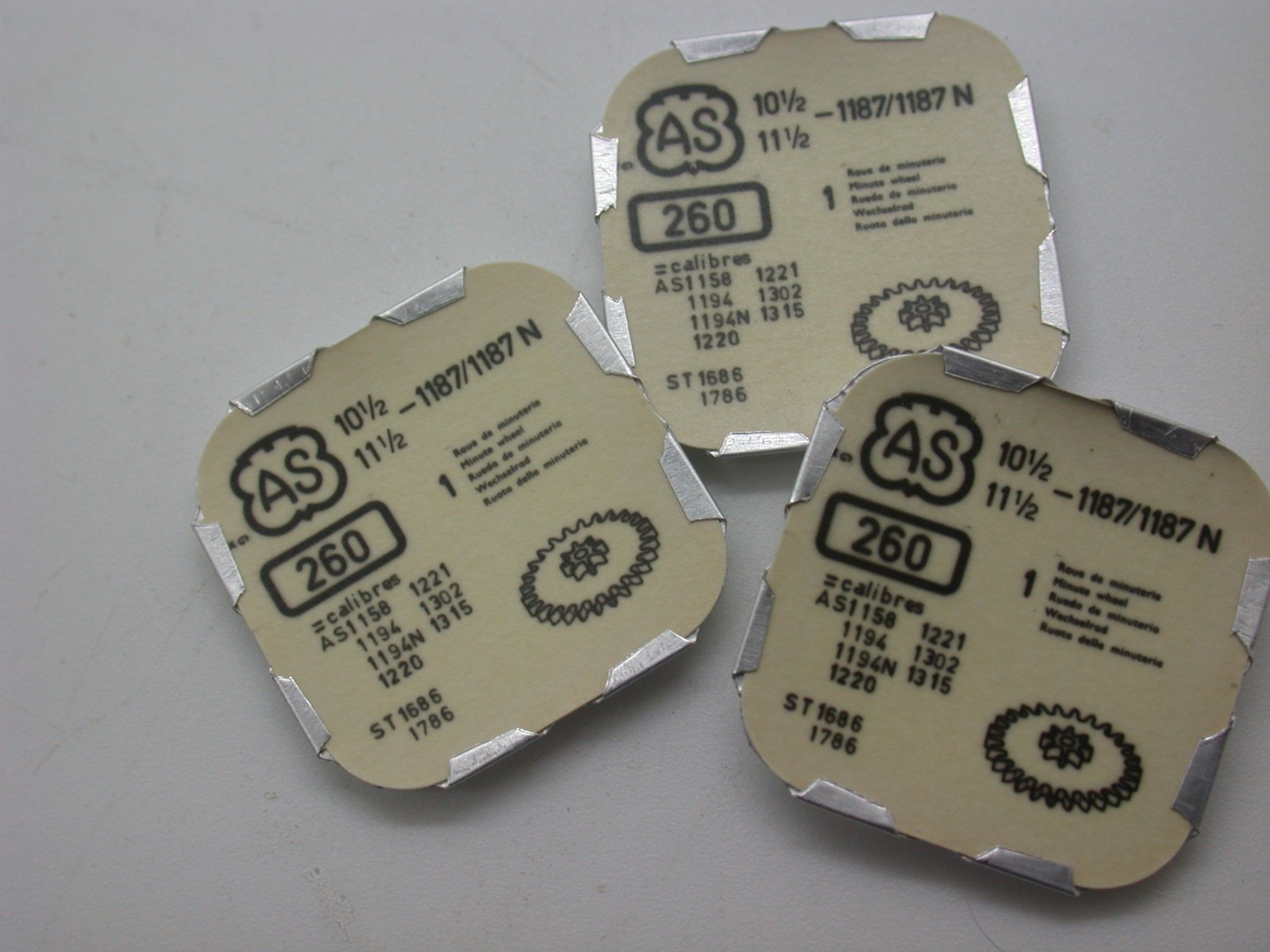 AS Watch Part #260 Calibre 1187/1187N Minute Wheel Genuine Watch Part New