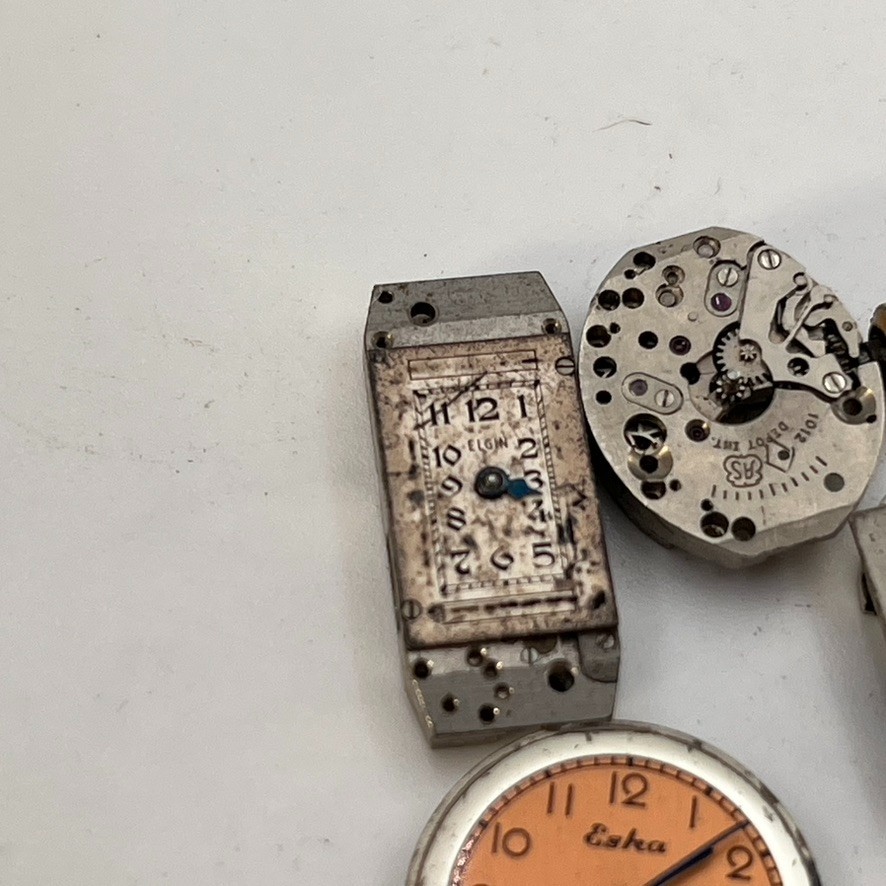 Vintage Lot Of 7 Mechanical Watch Movements For Repair Bulova Grant Steampunk