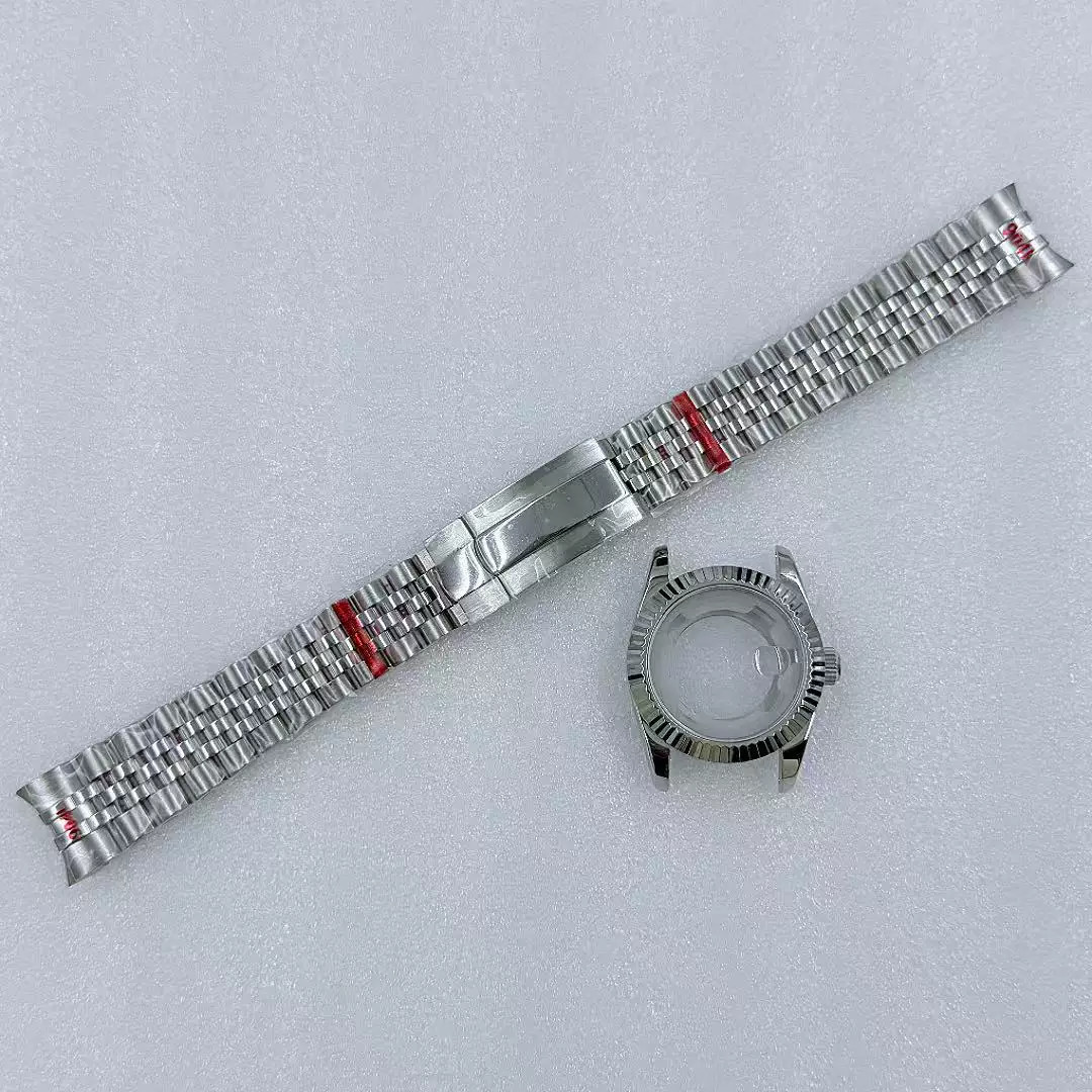 31mm Female Stainless Watch Case +Strap Sapphire for Nh05 Movement 24.5mm Dial