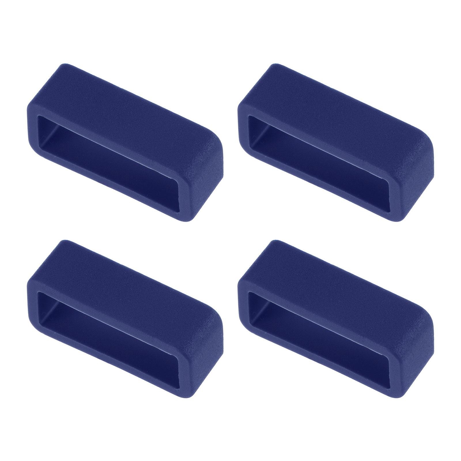 Watch Band Strap Loops Silicone for 18mm Width Watch Band, Deep Blue 4 Pcs