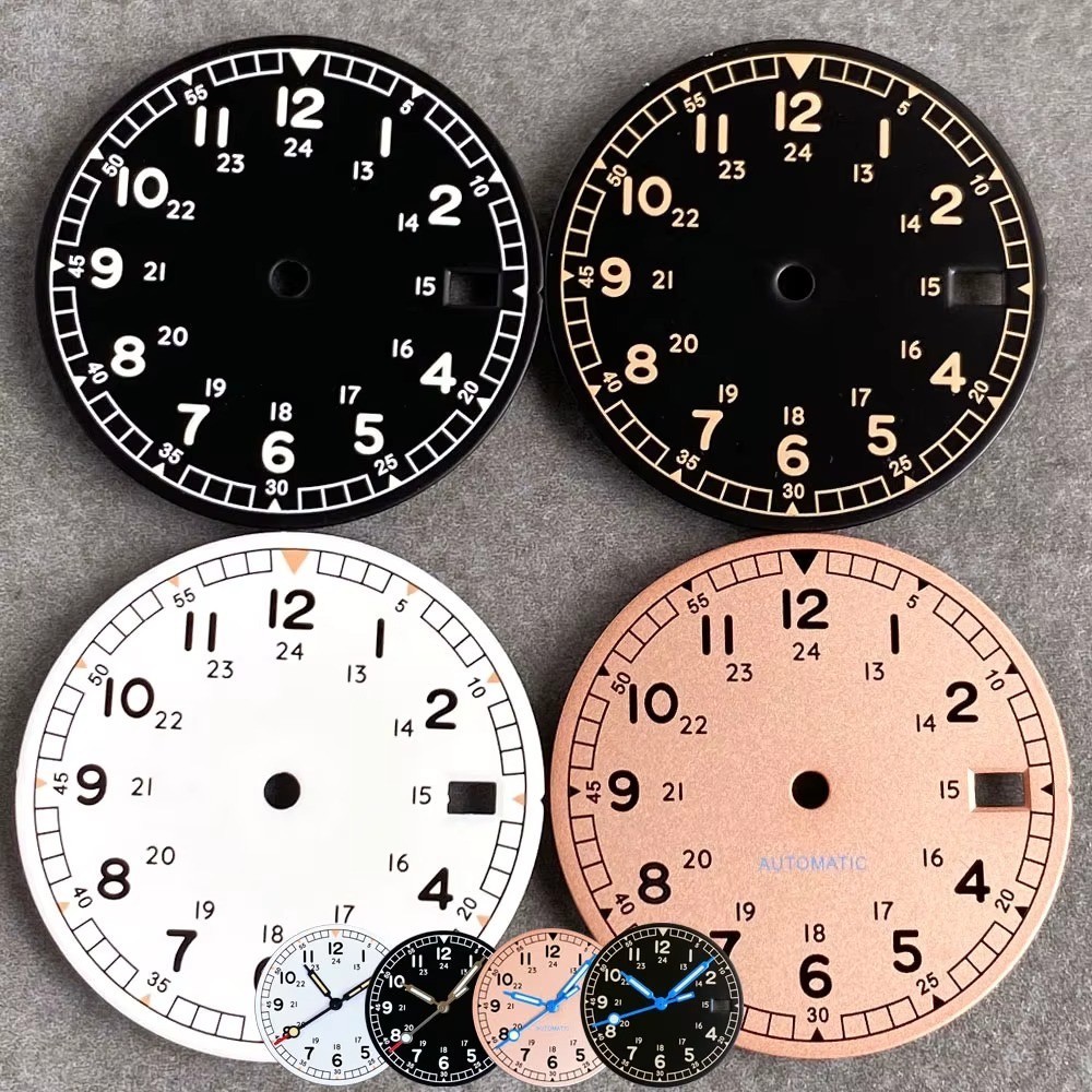29mm Watch Dial Pilot Style Mod Replacement Part Date Window For NH36 NH38 NH70