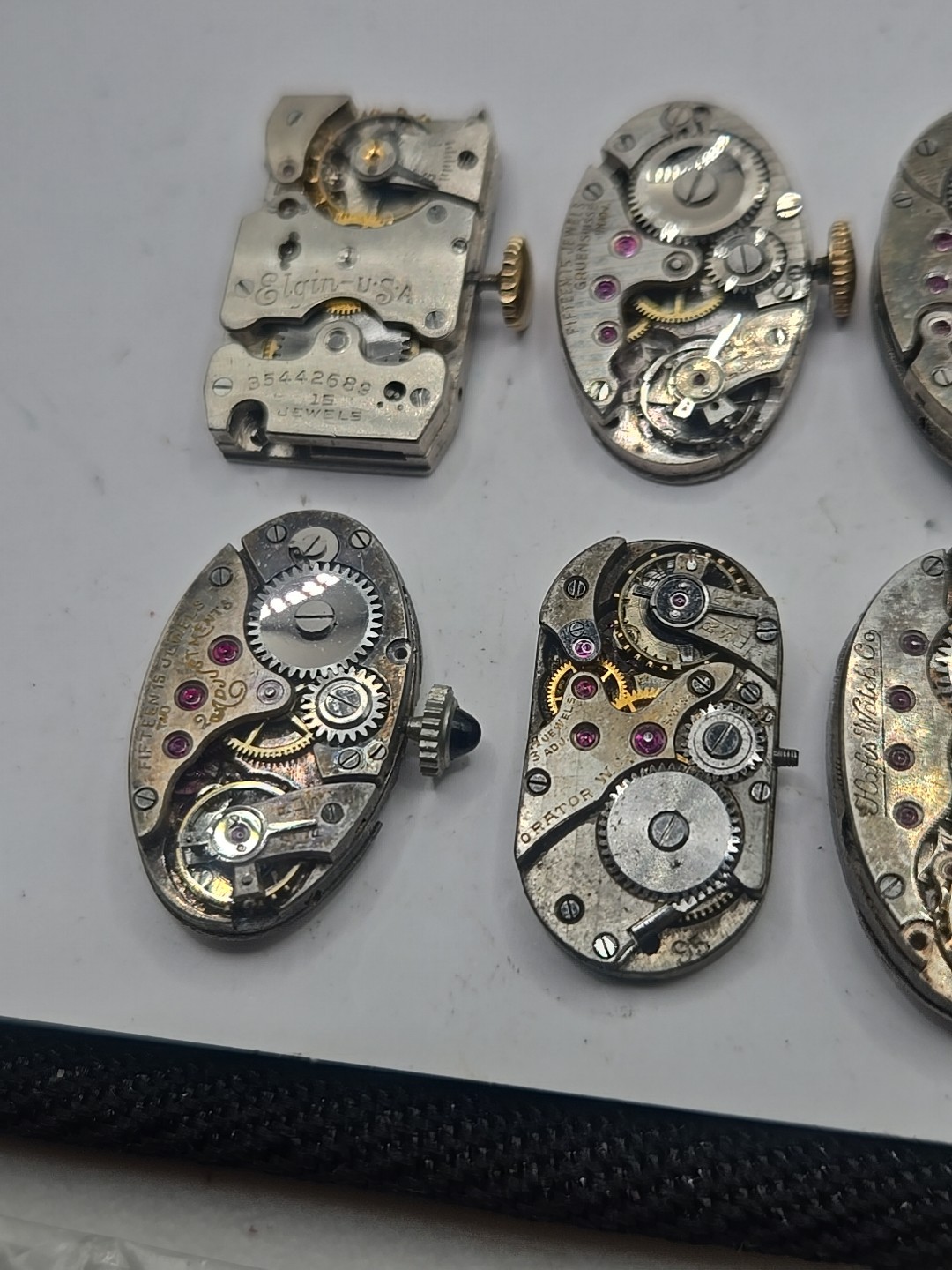 Lot Of 8 Art Deco Ladies Watch Movements Elgin Gruen Orator Bulova