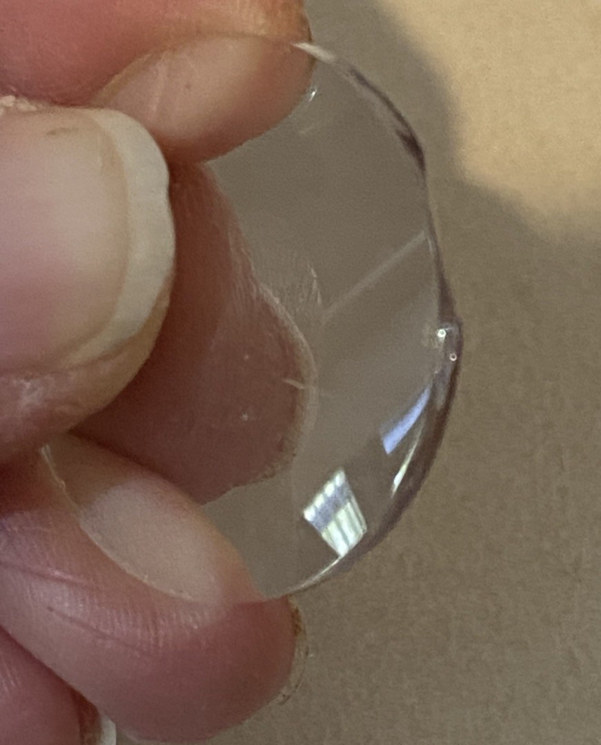 Vintage Lot of 2 Cas-Ker Co Clear Glass Crystal Watch Face Replacements
