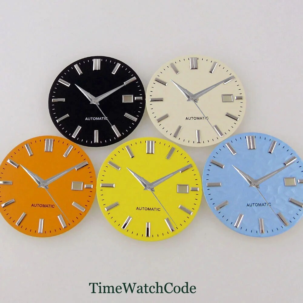 Watch Dial Face Accessories 33.5mm Fit NH35A NH36A Date Window Beige Dials