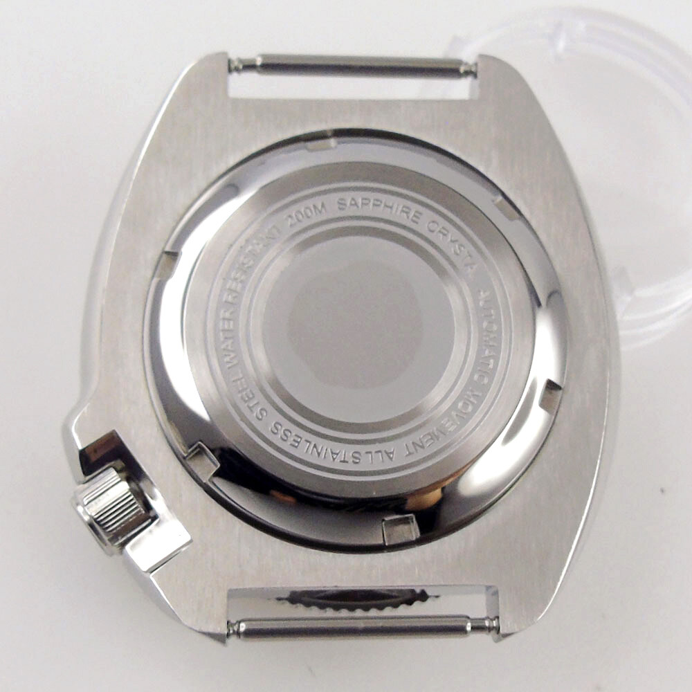 44mm Sapphire Glass Automatic Turtle Watch Case Fit NH35 NH36 4.1 o’clock crown