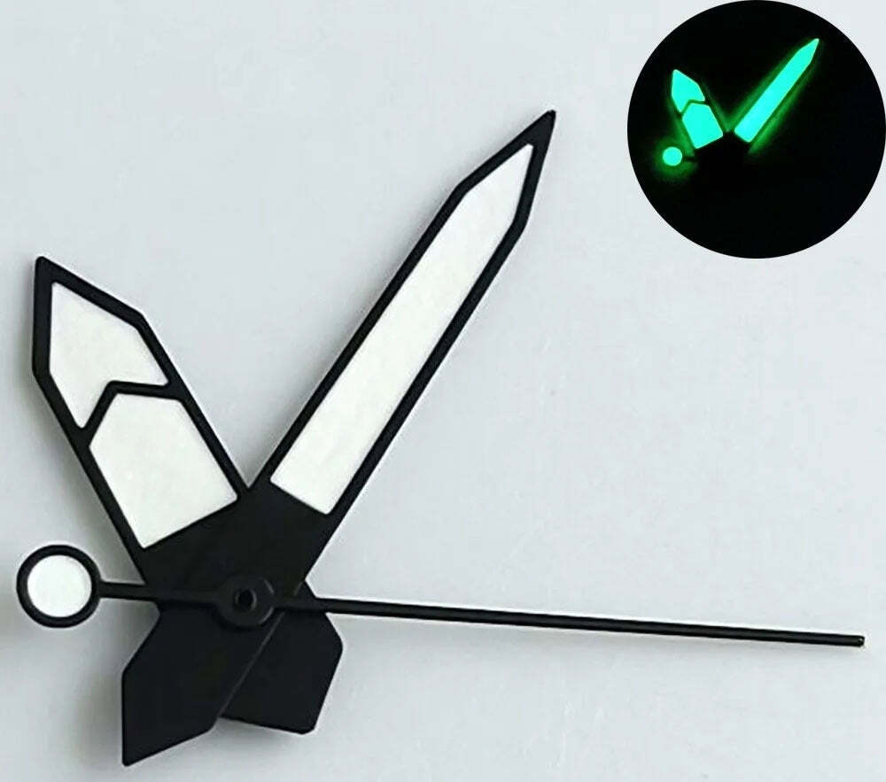 White+Black Trim Green Lume Watch Hands for NH35 NH36 7S26 NH70 NH72
