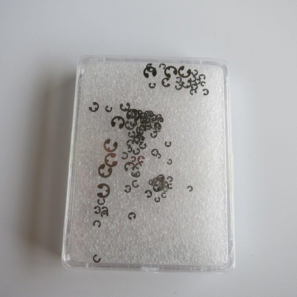 Assorted 90Pcs Of 9 Sizes Chronograph Watch Pusher Button C-clip E Clip Ring