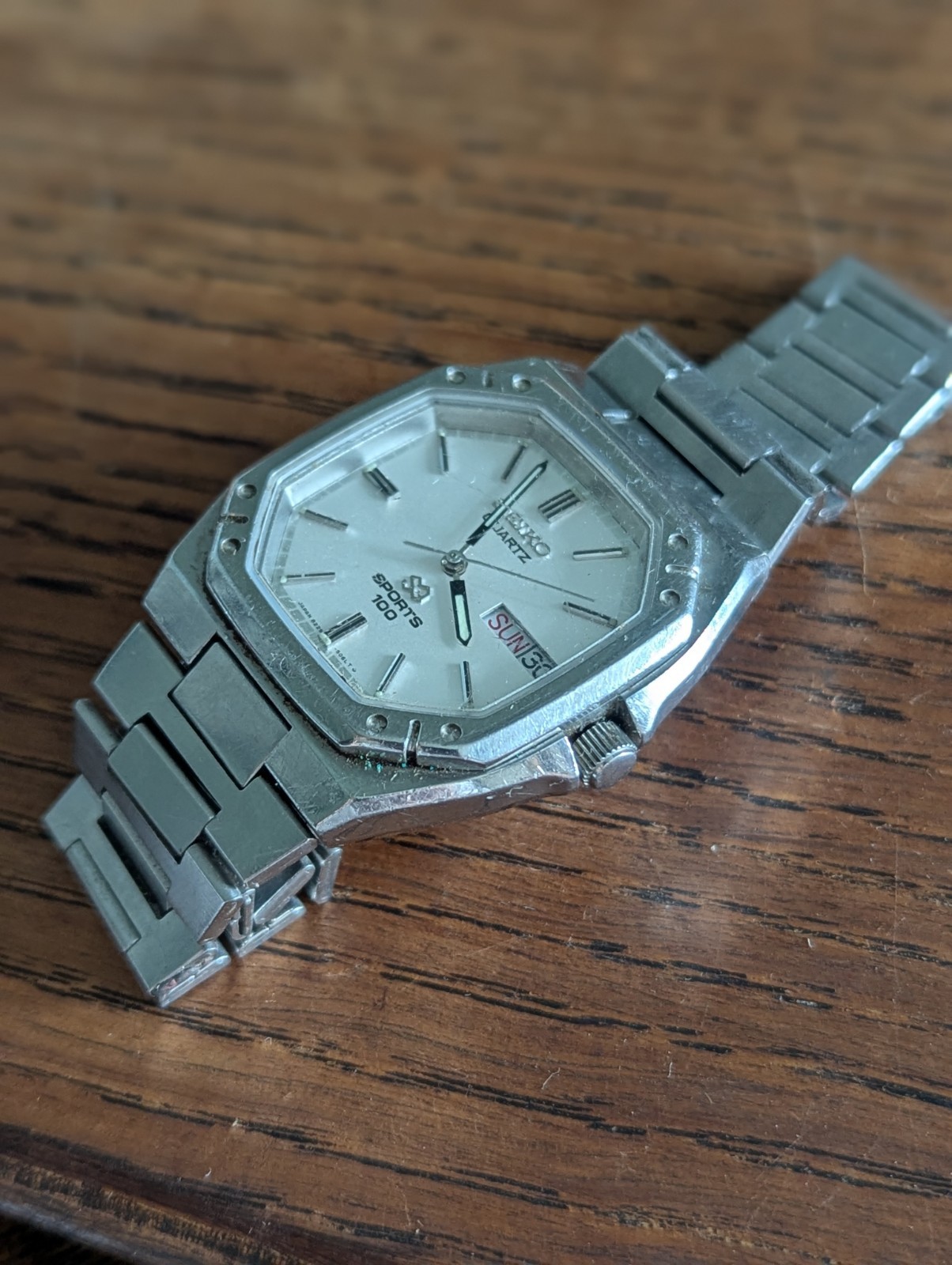 Seiko 8229-5030 Sports Watch Case/Dial/Hands for Parts / Project #S676