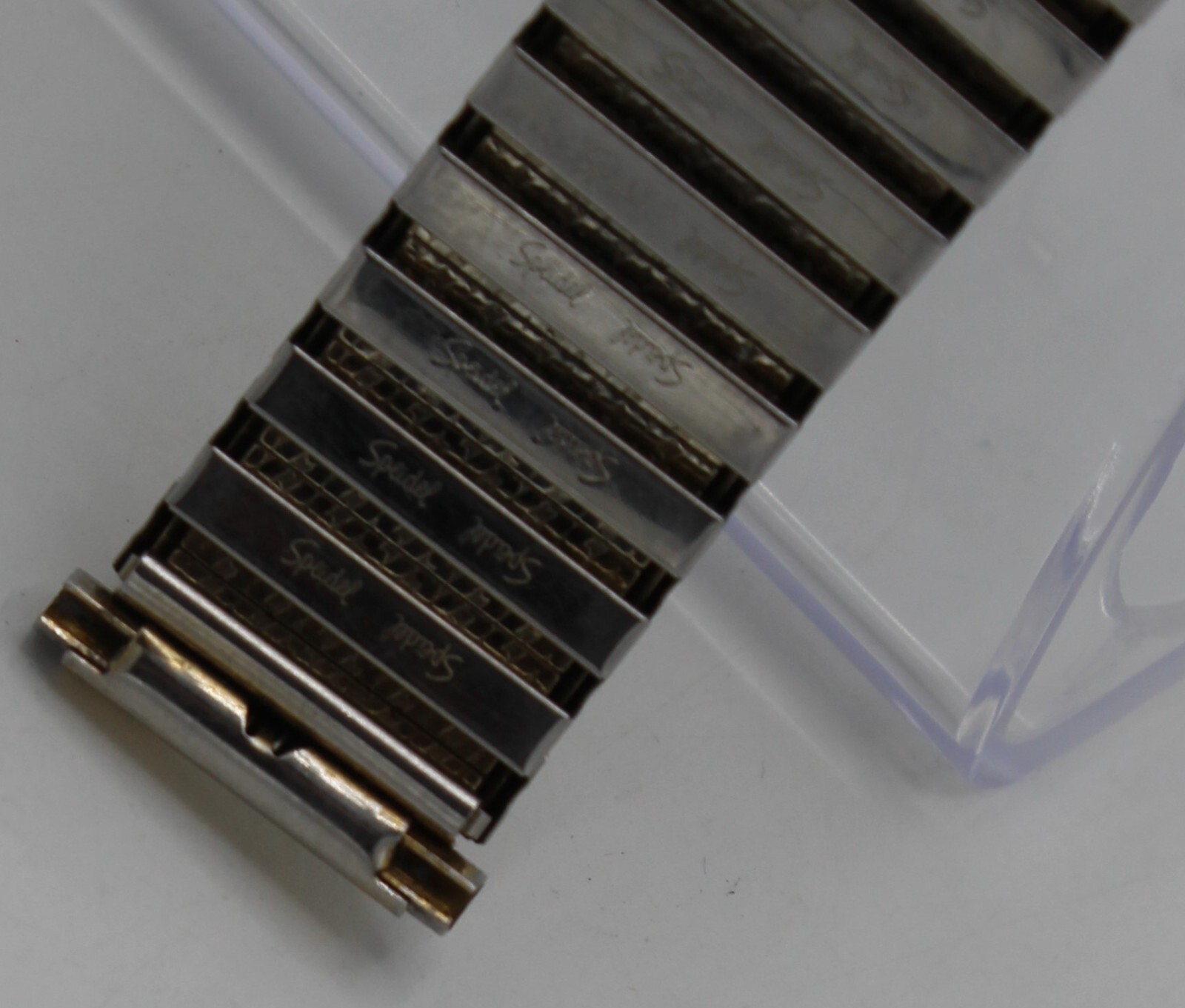 Vintage Silver / Gold Metal Metallic Stretch Band 19mm width 167mm long Speidel