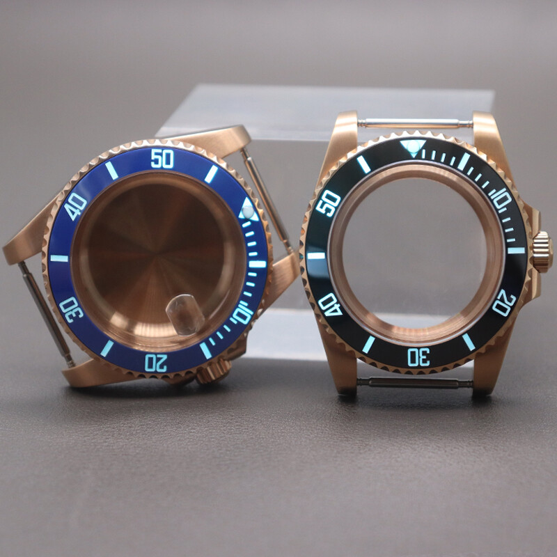 40mm Rose Gold Stainless Steel Watch Case 3C Luminous Ceramic For nh36 nh35 nh34