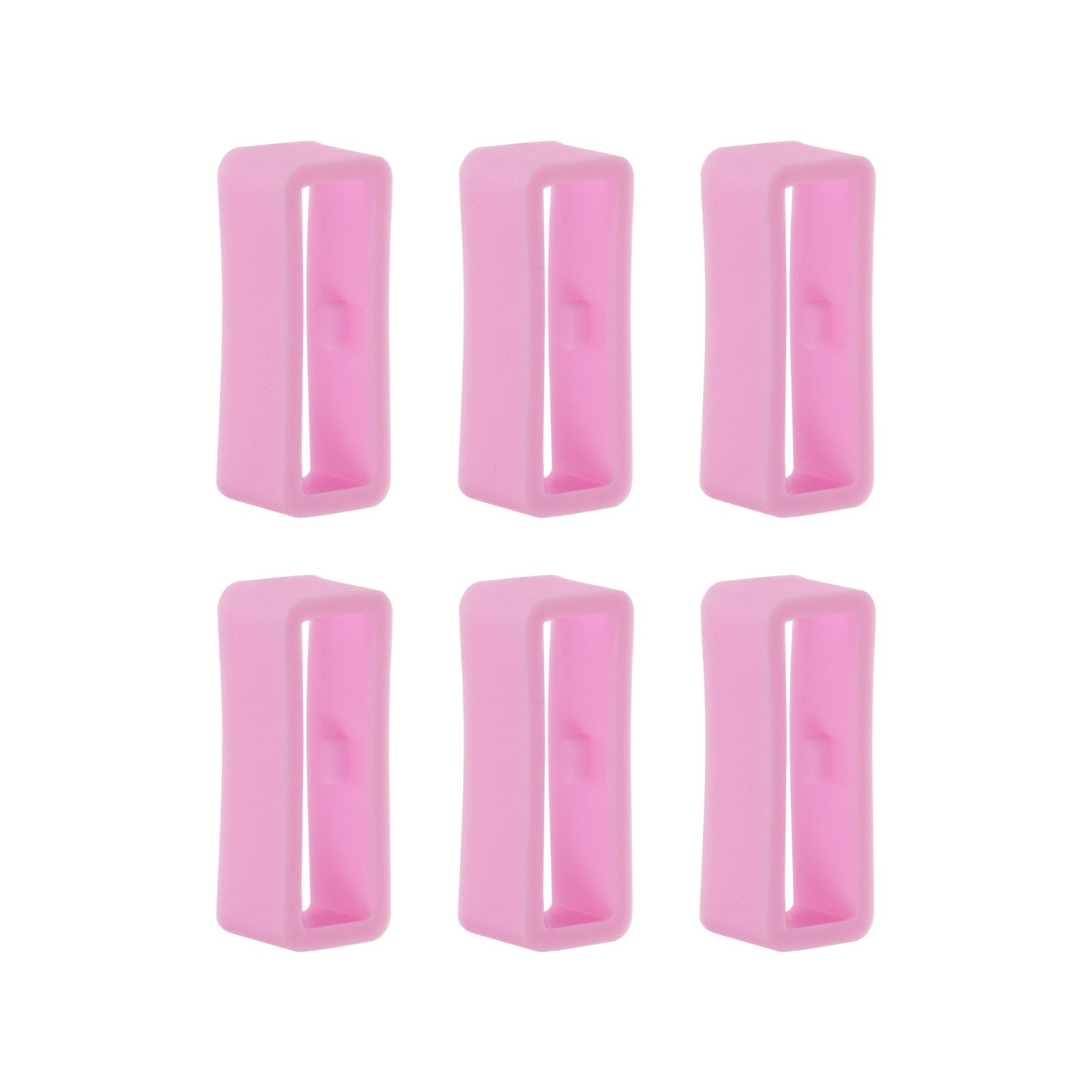 6pcs Watch Strap Loop Fastener Rings 18mm Rubber Watch Holder Keeper Pink