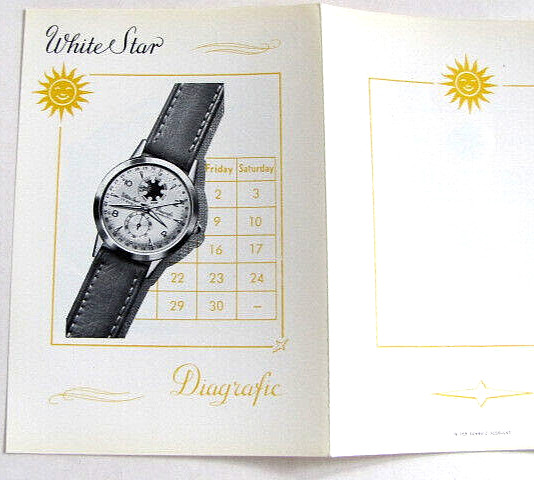 Diagrafic White Star, with VENUS movement handwinding. NOS, swiss made. RAR!!
