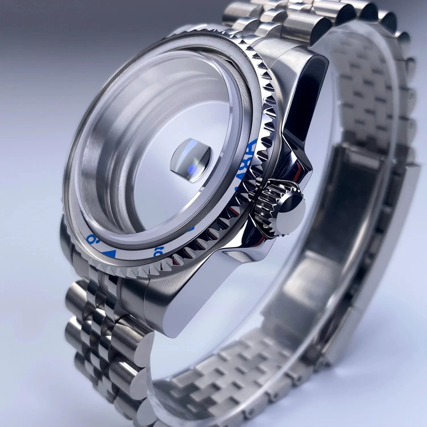40mm Watch Case NH35 NH34 NH36 Sapphire Crystal Ceramic Bezel Stainless Steel