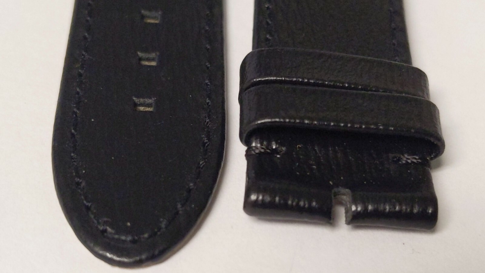Montblanc Band BLACK with BLACK stitch, LEATHER with soft underside.genuine,22mm