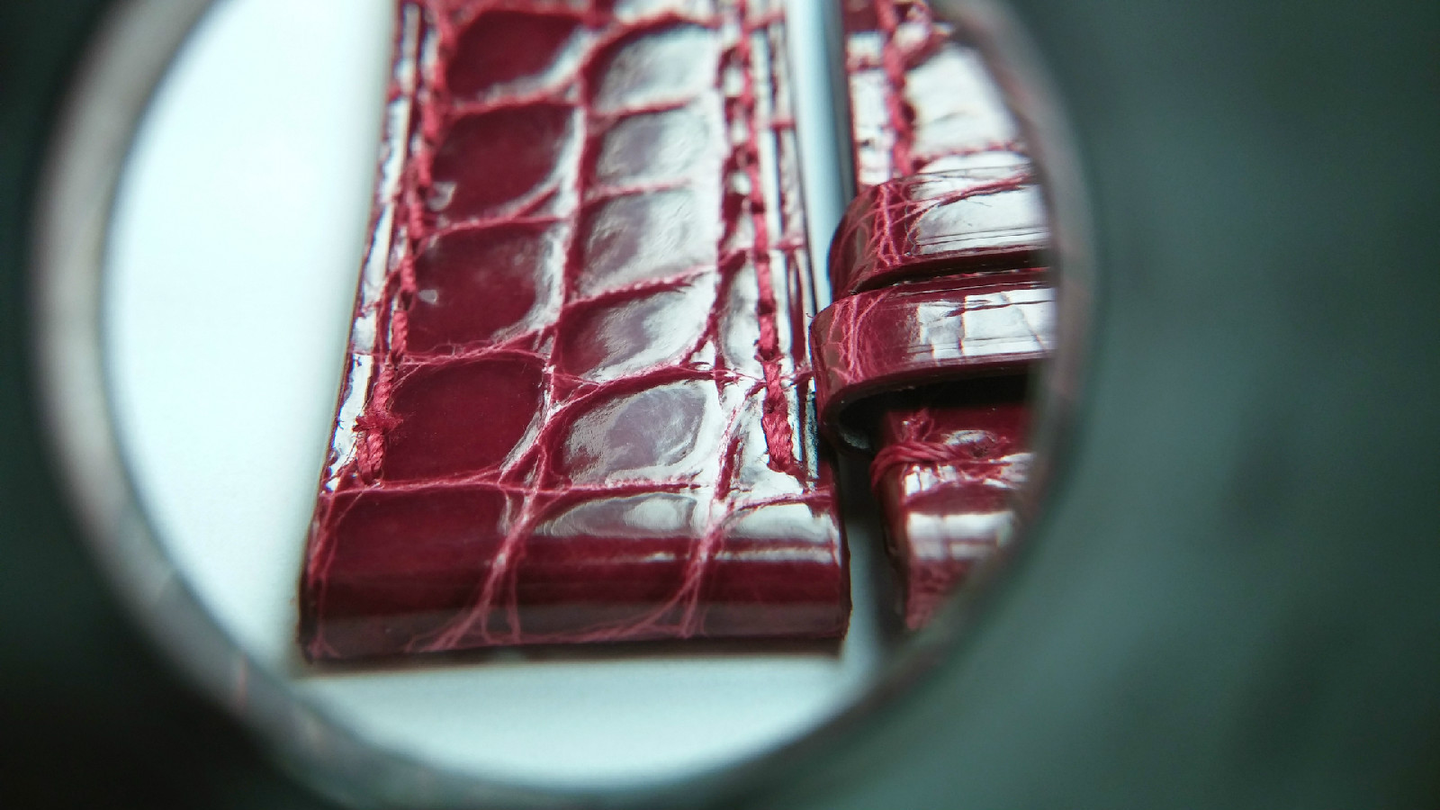 Genuine NEW Chopard Wrist Watch Band, SHORT, 18/16mm Alligator Burgundy, NEW