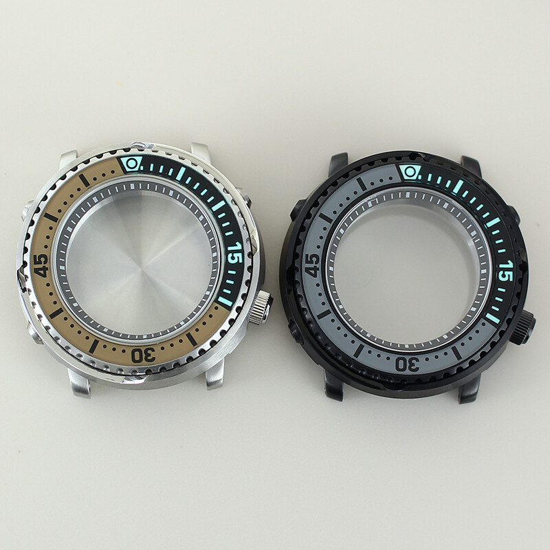 43.3mm Tuna Baby Watch Case Parts Sapphire Glass Chapter Ring For Seiko nh35nh36