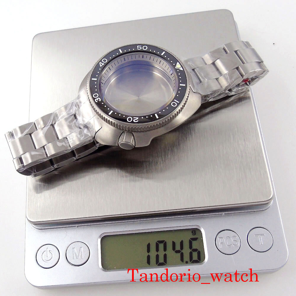 45.2mm Titanium Watch Case Sapphire Glass 200m Waterproof Fit NH35 SKX Movement