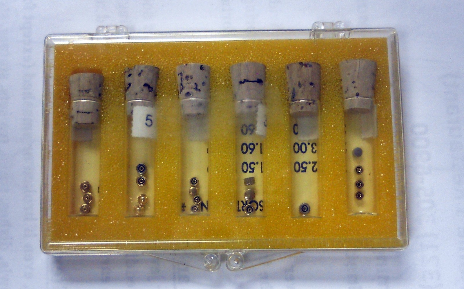 Vintage Watch Crowns,NOS, Still in Tubes. 36 Crowns total. Mixed Yellow & White
