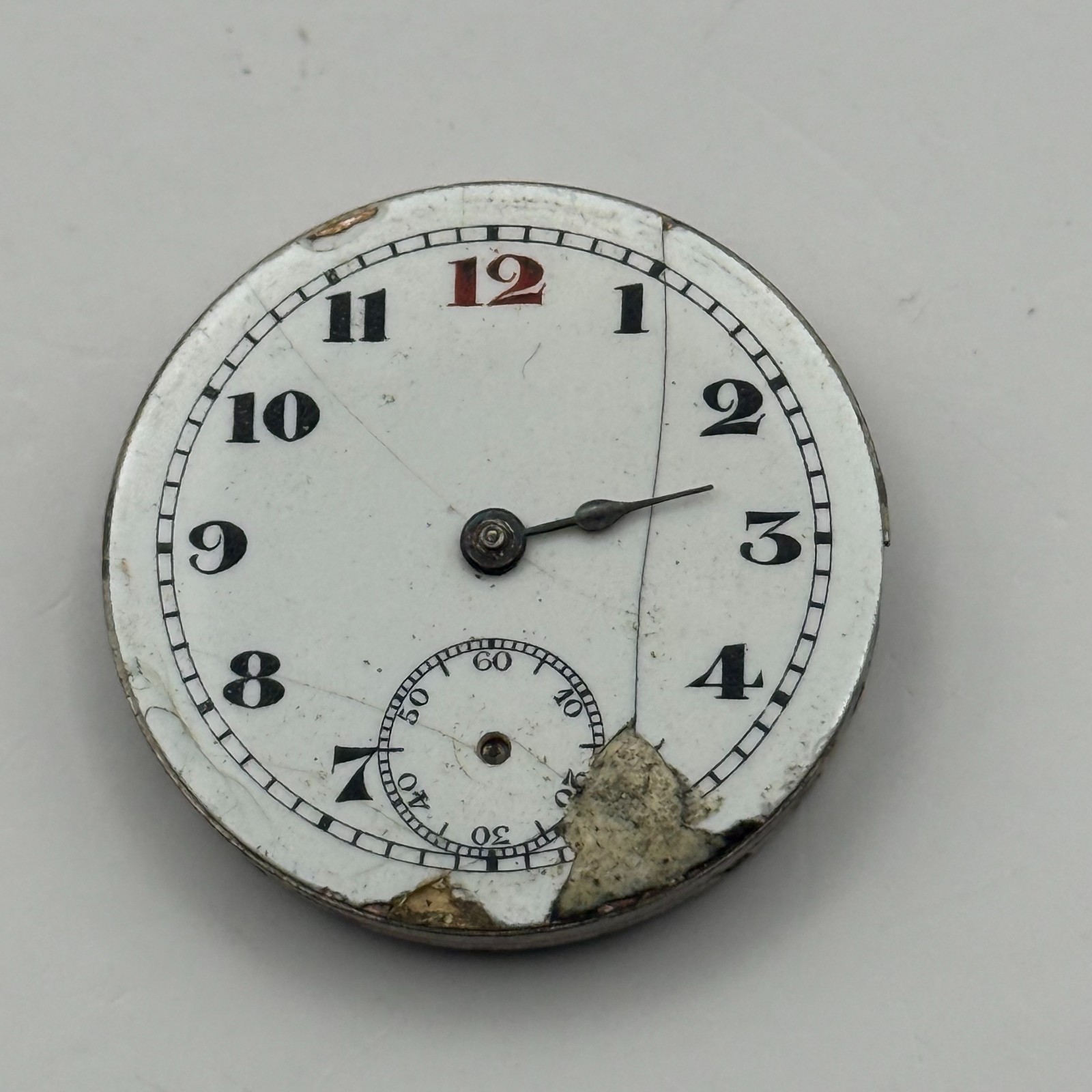 Pinnacle Trench Watch Movement Sub Seconds Red 12 Swiss Manual Wind Parts 28.8mm