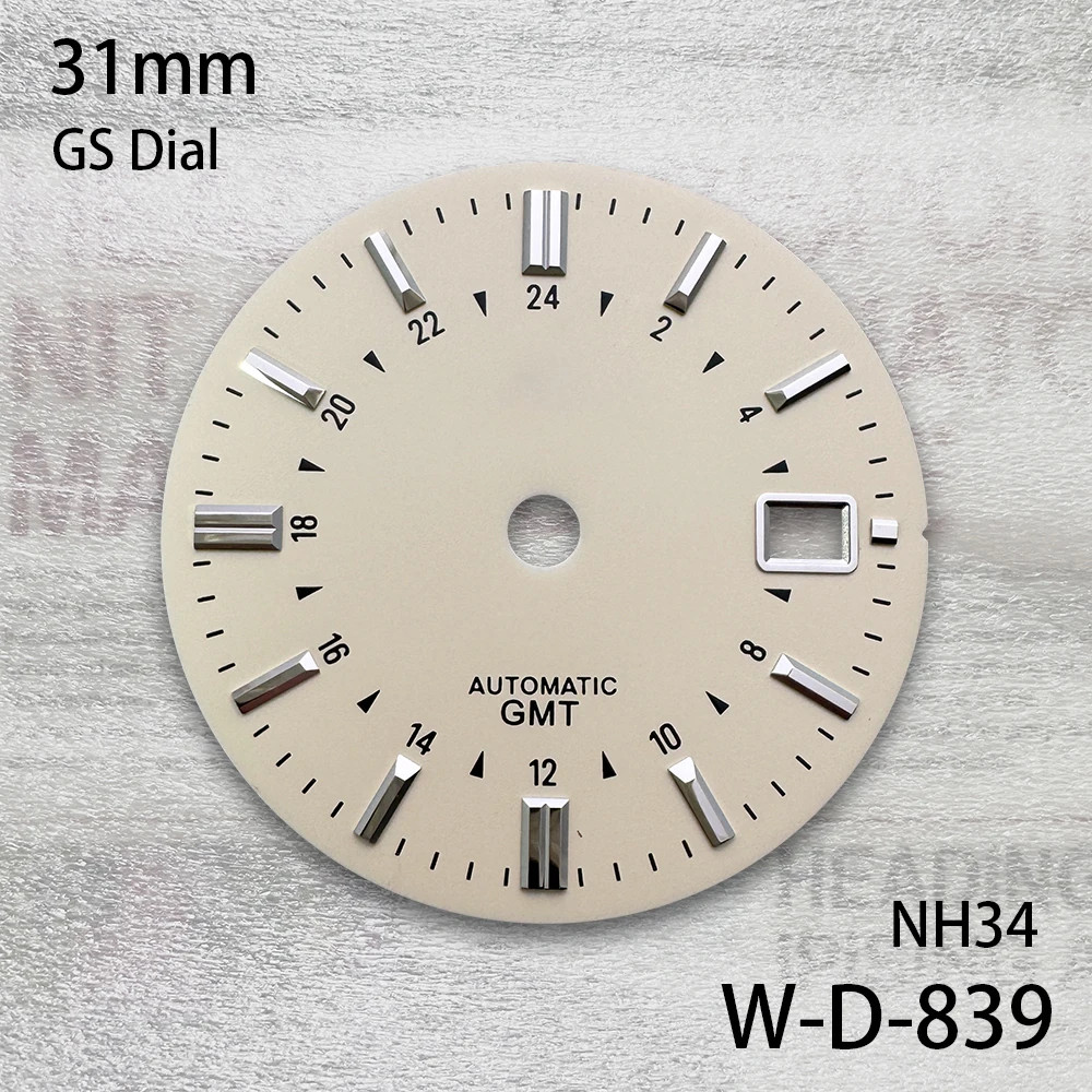 31mm S/GS Logo Dial GMT Dial Fit NH35/NH36/4R/7S Movement Watch Accessories