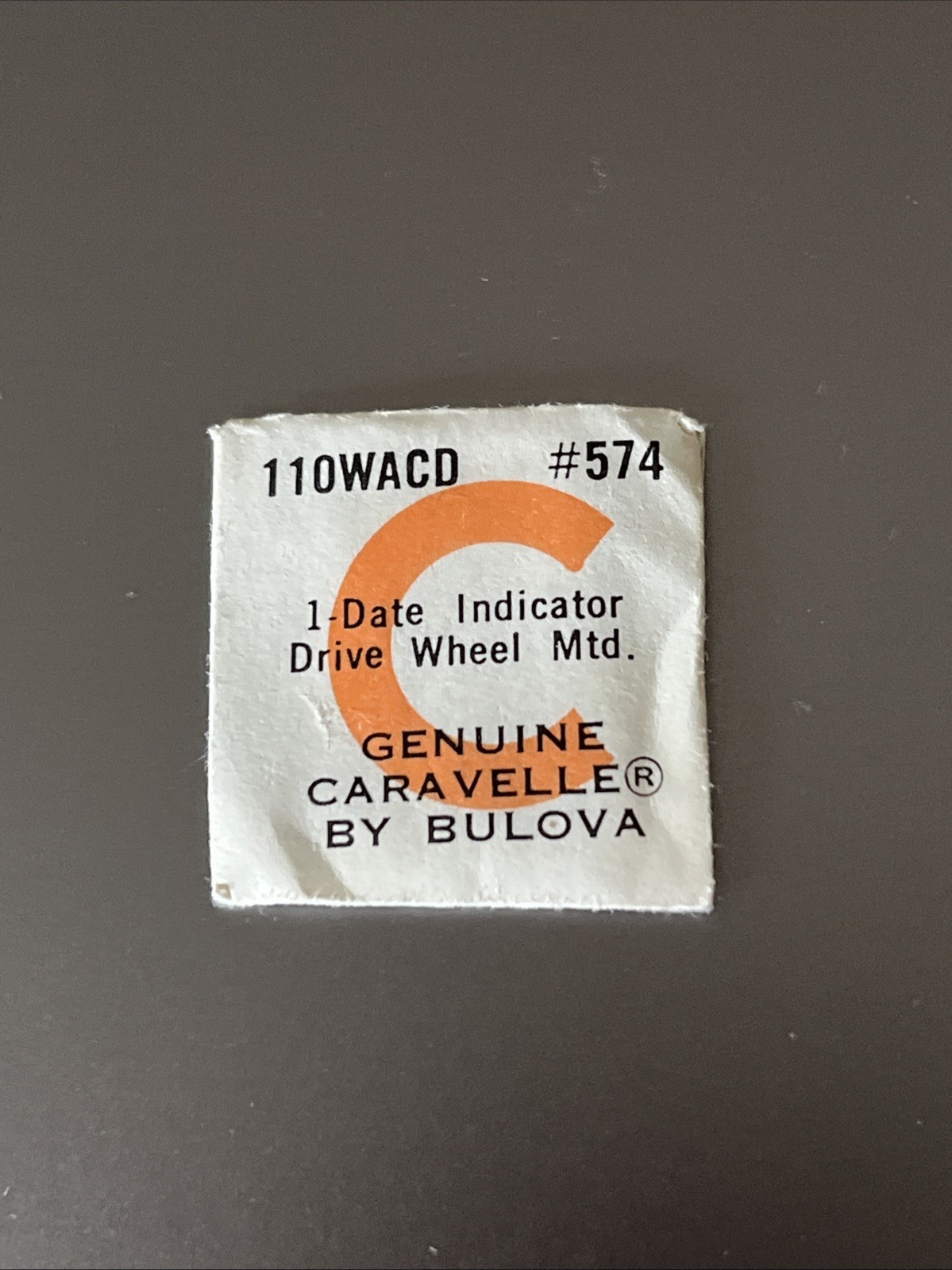 Bulova Caravelle 110WACD Watch Movement Part 574 DATE INDICATOR DRIVE WHEEL Mtd.
