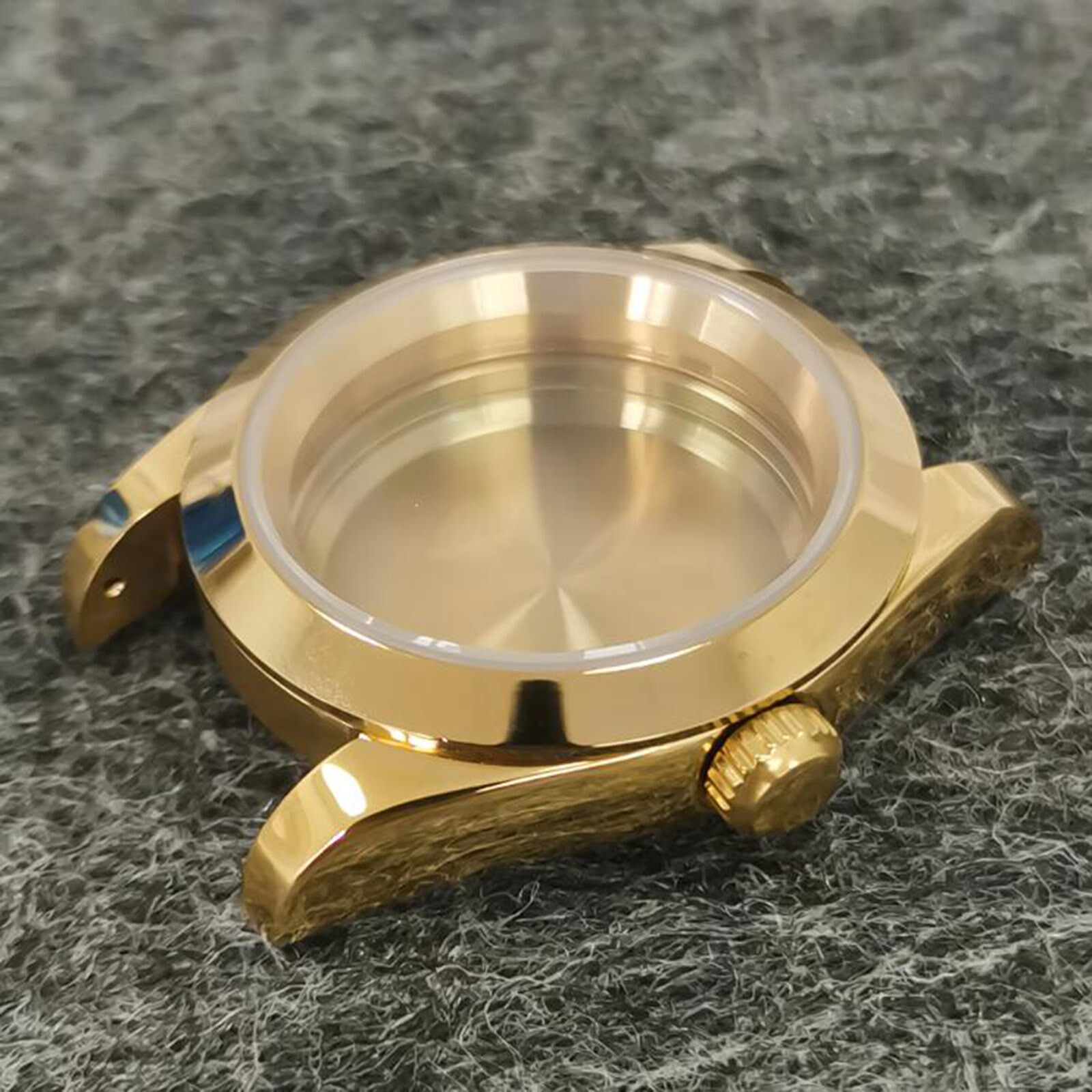 For NH35/36 Movement PVD Gold Tooth Ring/Oyster Stainless Steel Watch Case 39mm