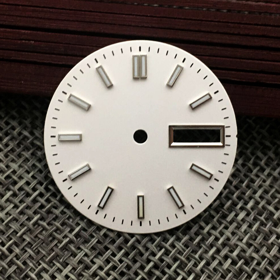 28.5mm NH36 Dial with Studs Sky Blue White Black Green Lume for NH36 Movement