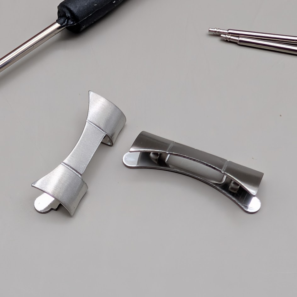 19mm Curved End Links for Seiko / Universal Bands w Tool Spring Bars