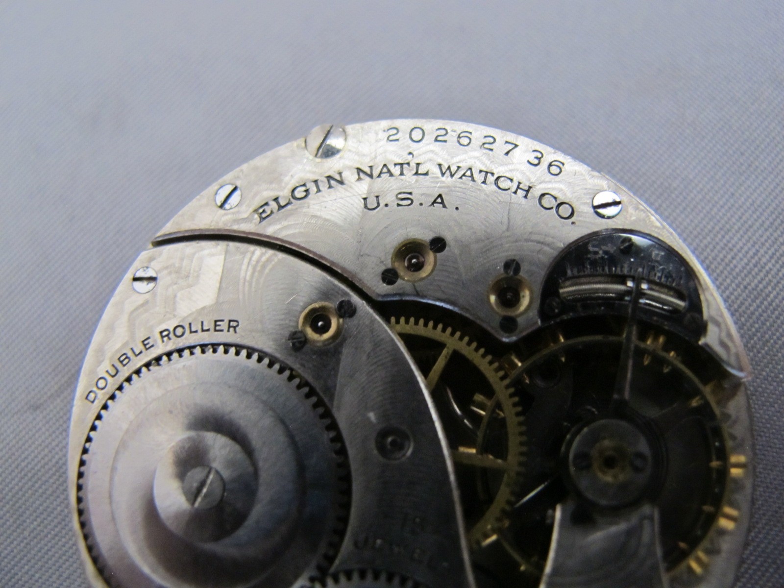 ELGIN Grade 315 Model 3 12S 15J Pocket Watch Movement-3/4 Plate-1918 #20262736