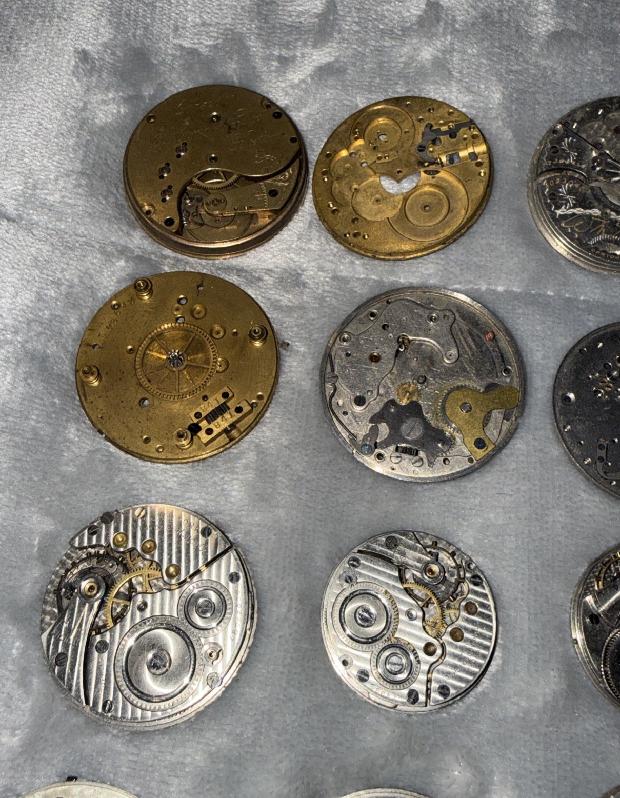 20 Vintage Pocket Watch Movement lot Waltham Howard Admiral Standard Great Parts