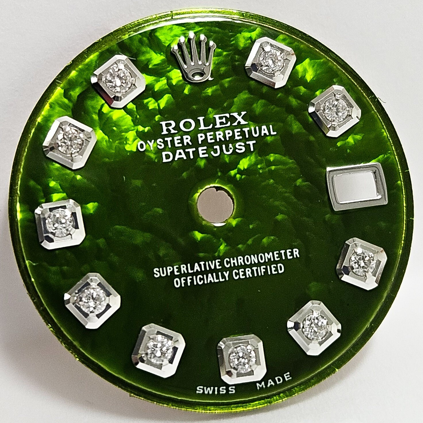 Rolex Datejust 26 Custom Green Coated MOP Diamond Dial 6900 6917 69000